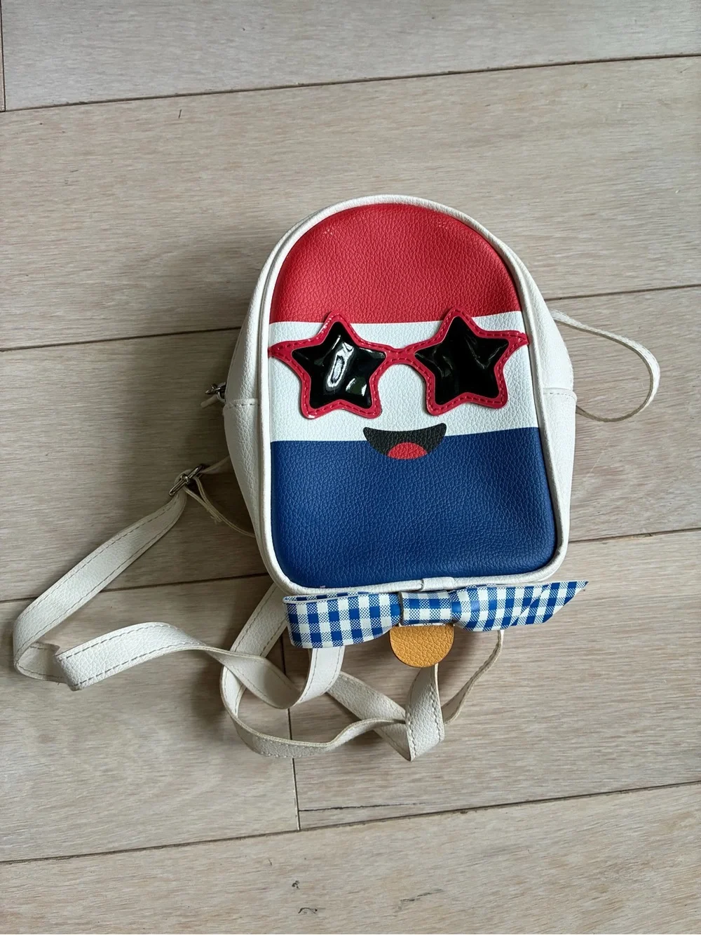 Bath & Body Works White, Red & Blue Star-Sunglasses Popsicle Crossbody Backpack